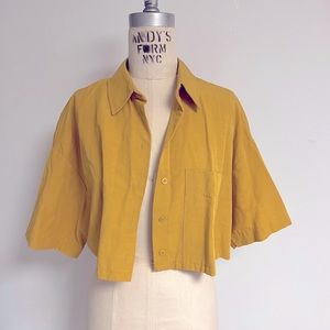 NWOT ZARA cropped jacket size xs mustard yellow